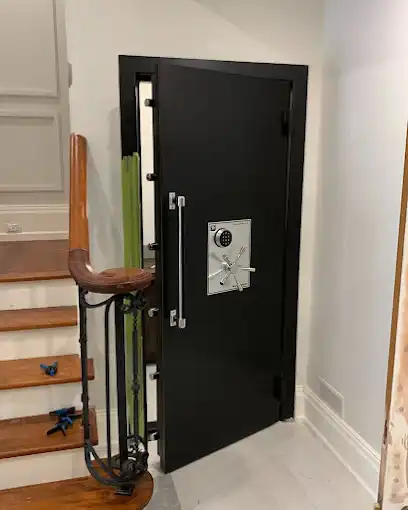 Electronic safe in hotel's wardrobe